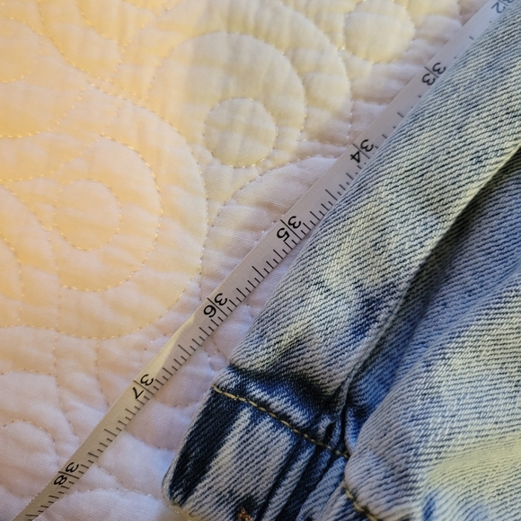 Celebrity Pink | Acid Wash Denim Jogger | Distressed and Elastic Waist | Large - Picture 13 of 15